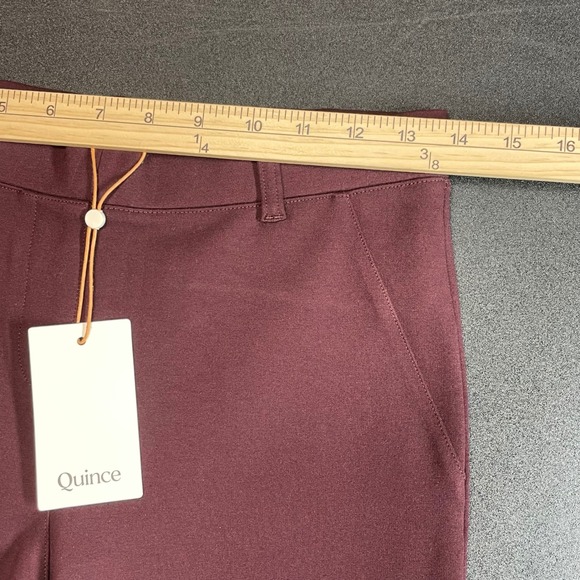 NWT Quince Ultra Stretch Ponte Straight Leg Pants Burgundy Womens Size S - Picture 10 of 12
